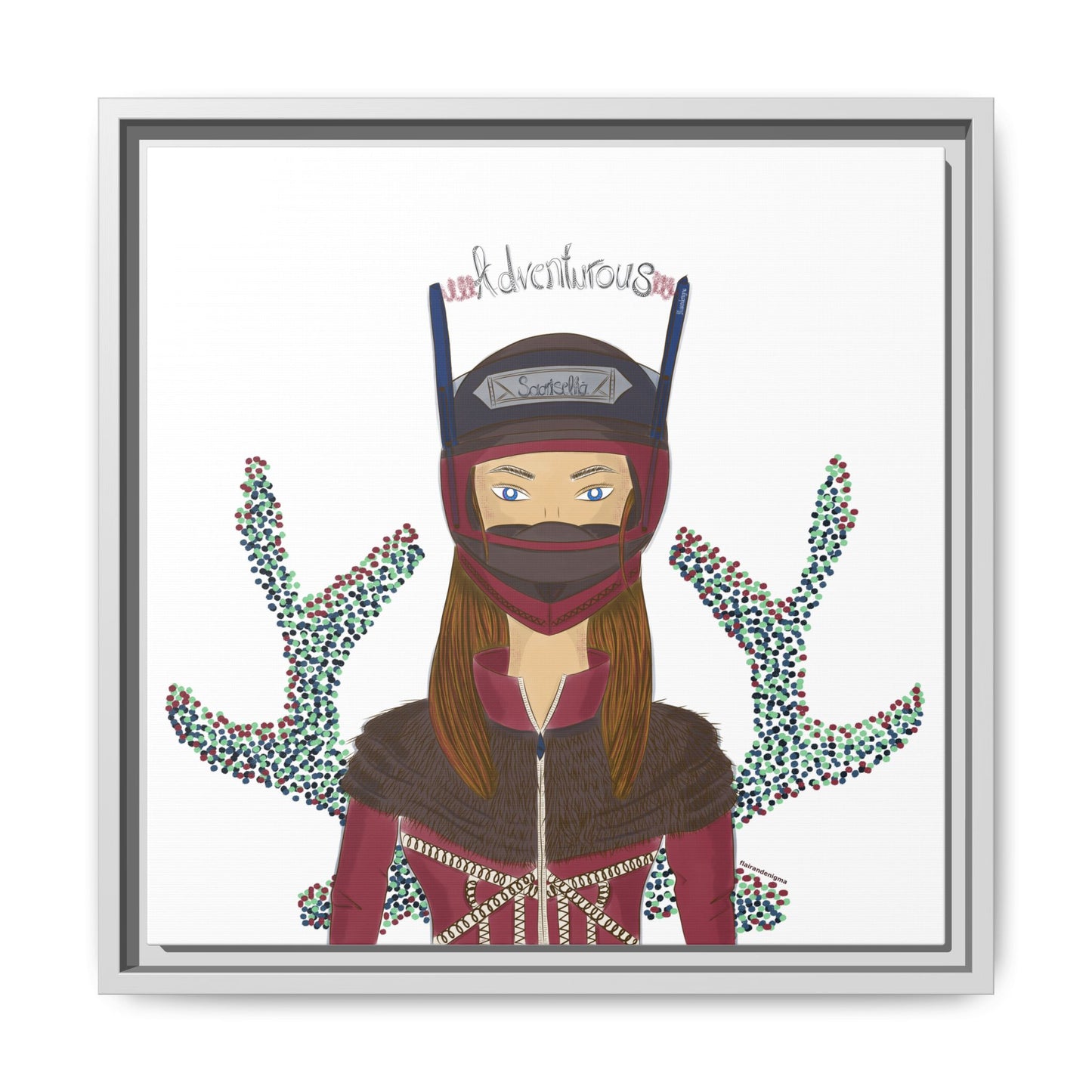No.21 Girl with the Adventurous Helmet Framed Canvas Art Print