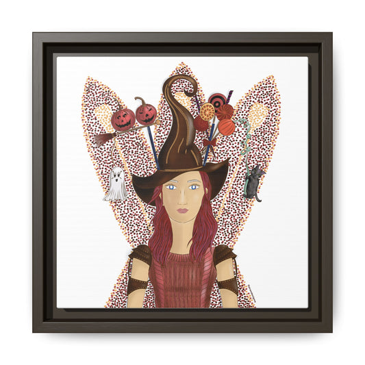 No.46 Girl with the Witch's Hat Framed Canvas Art Print