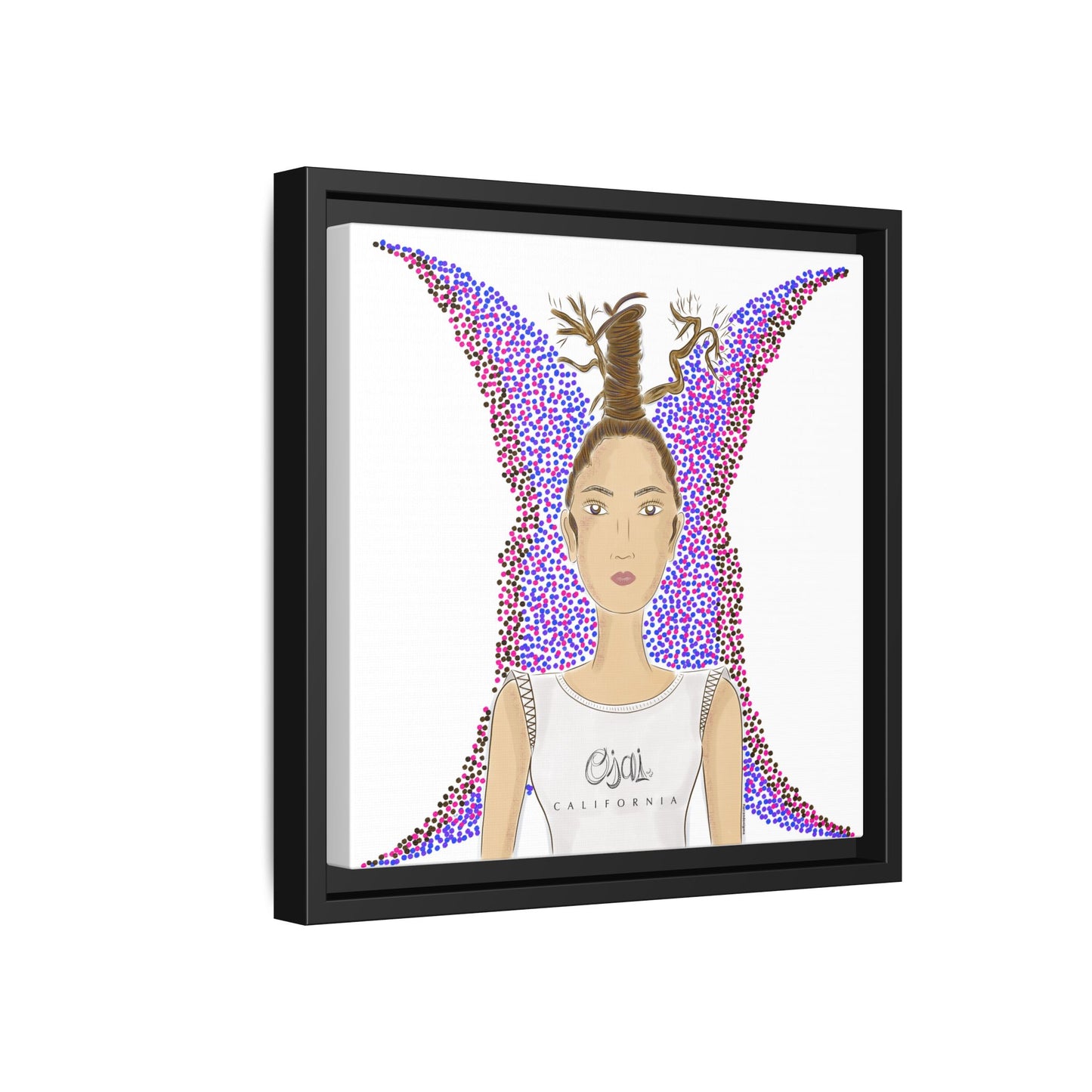 No.9 Girl with the Oak Tree Branches Framed Canvas Art Print