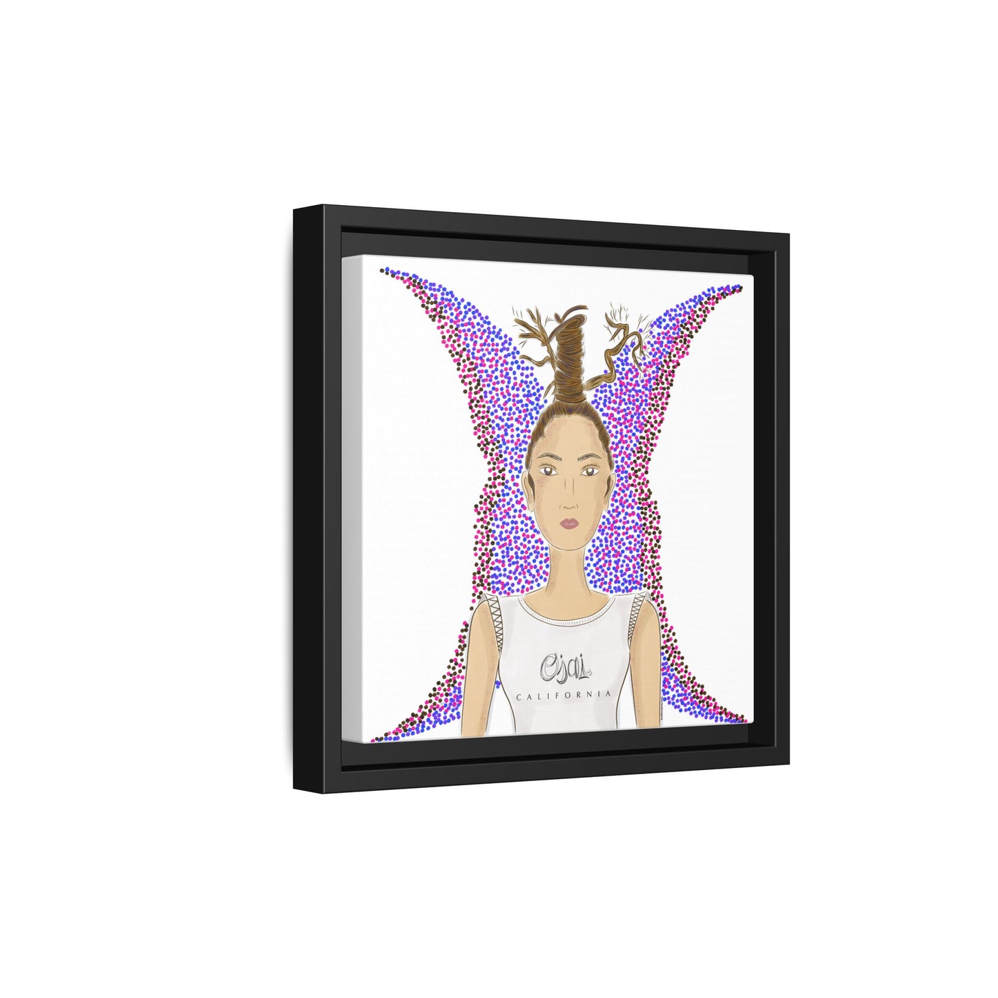 No.9 Girl with the Oak Tree Branches Framed Canvas Art Print