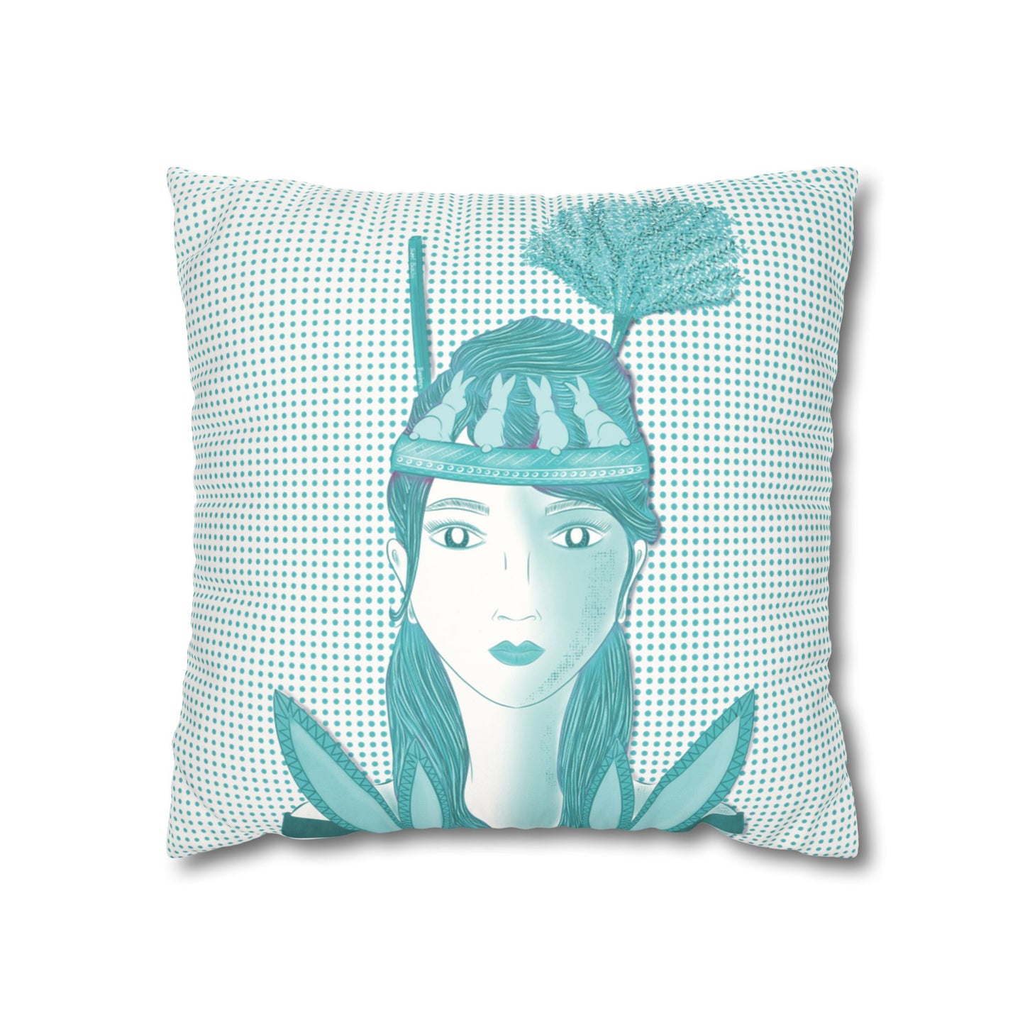 Bunnies Suede Square Pillow Cover