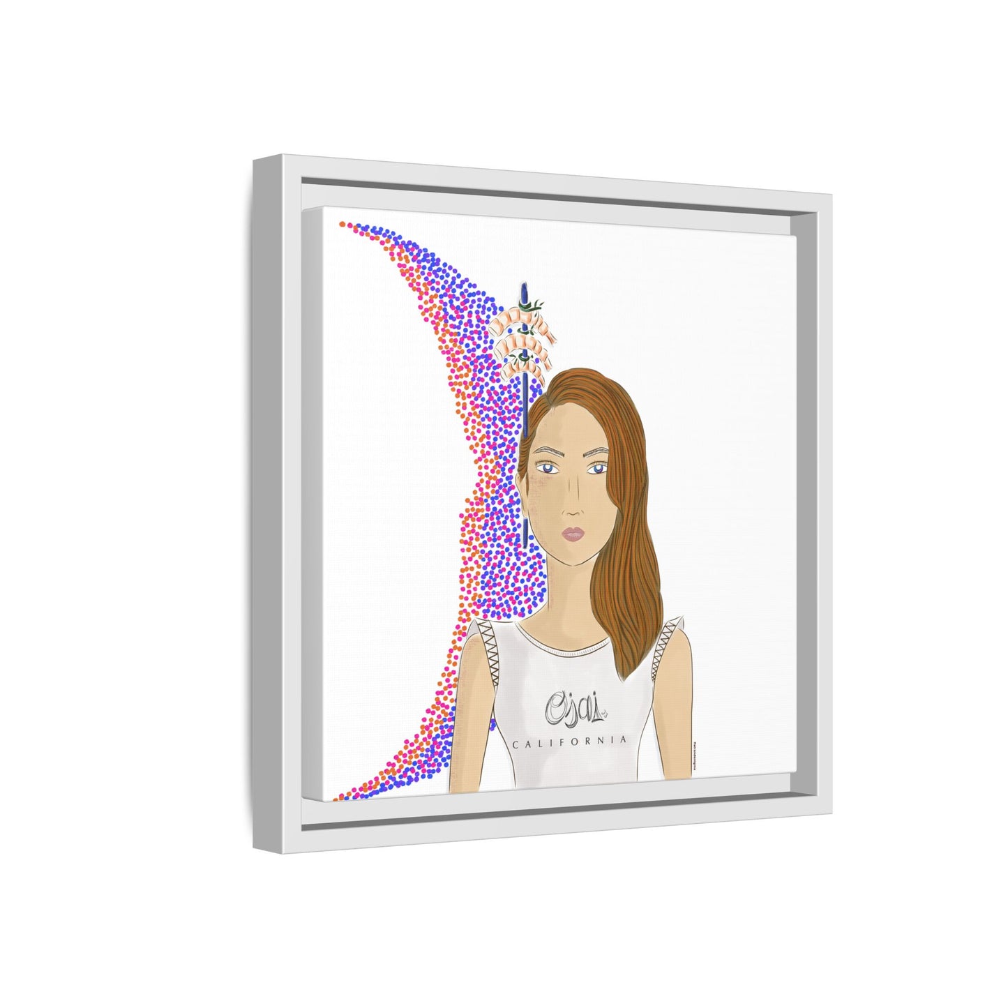 No.10 Girl with the Shrimps Framed Canvas Art Print