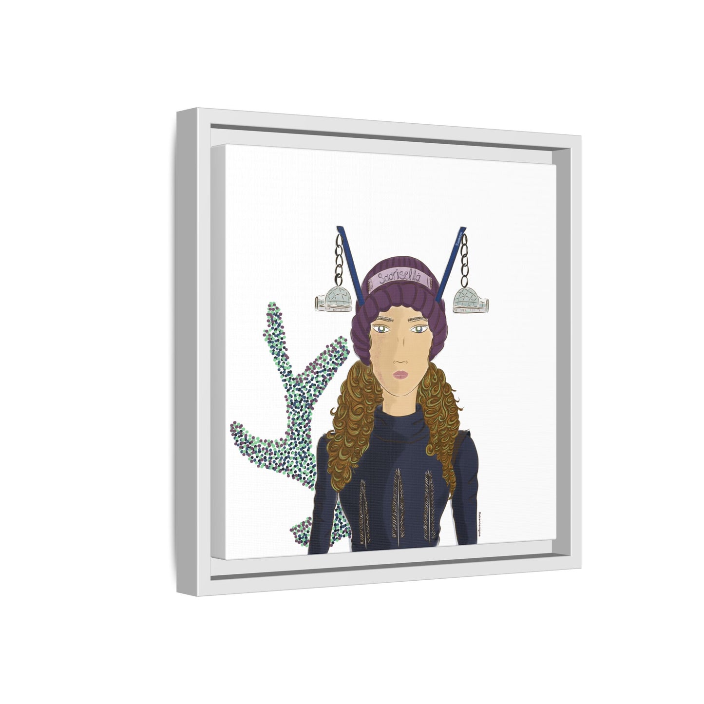 No.19 Girl with the Glass Igloos Framed Canvas Art Print