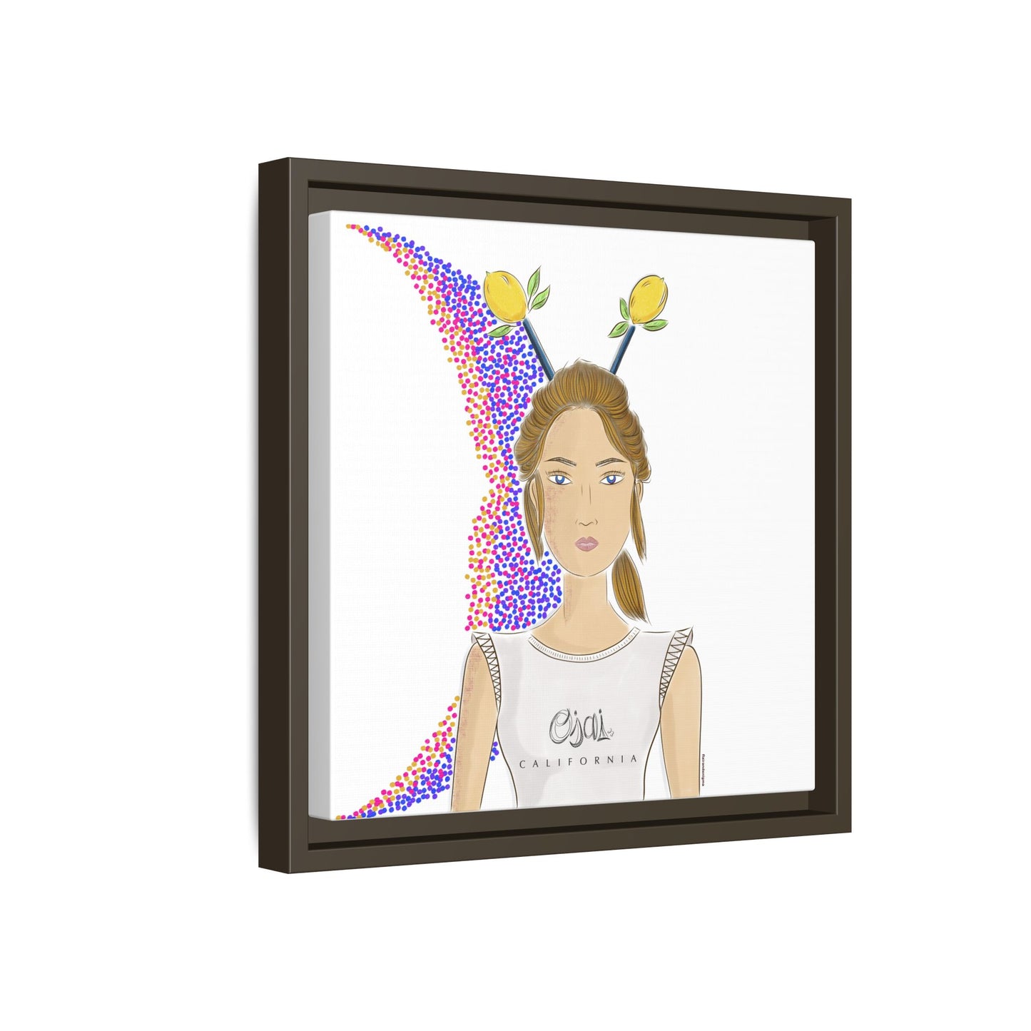 No.7 Girl with the Lemons Framed Canvas Art Print