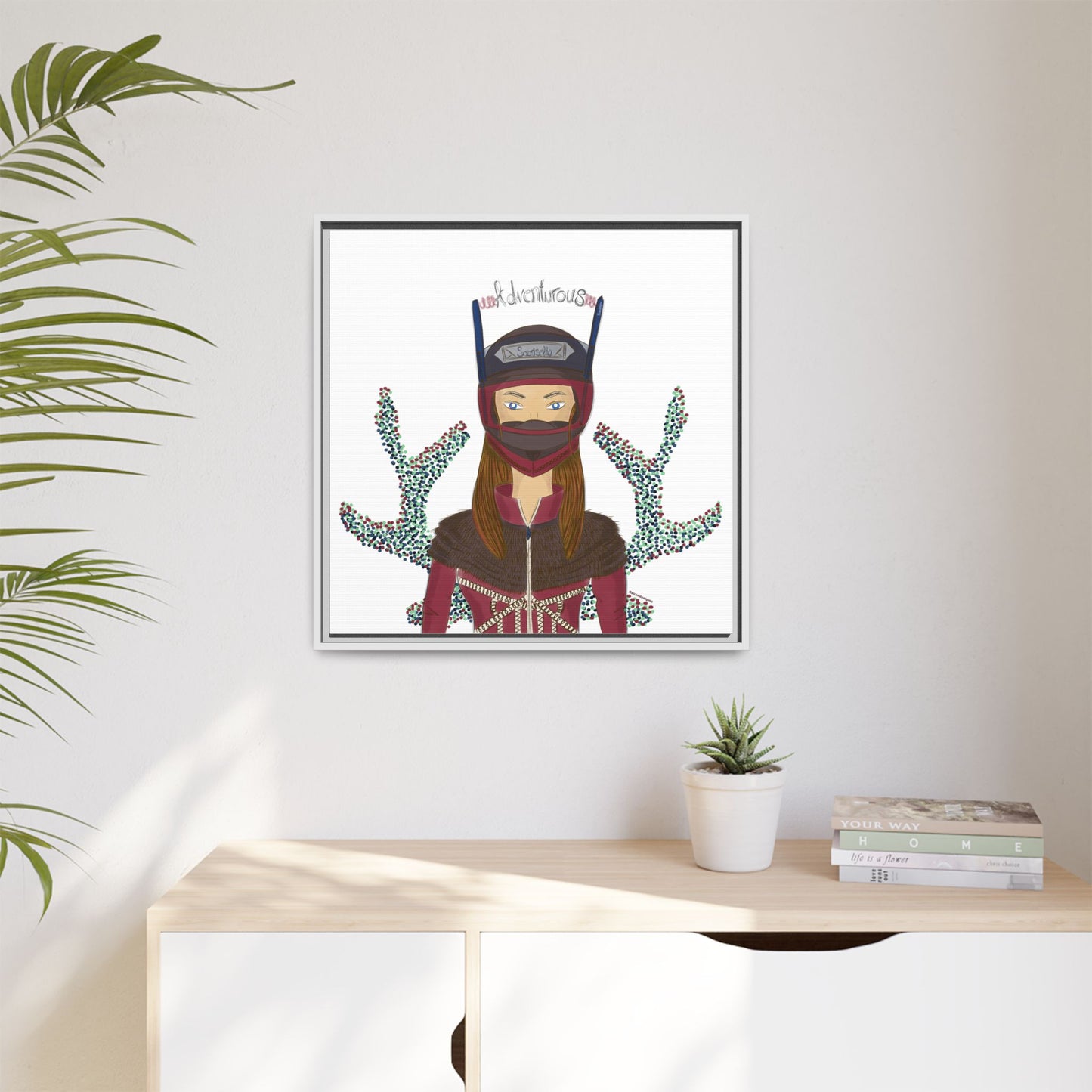 No.21 Girl with the Adventurous Helmet Framed Canvas Art Print