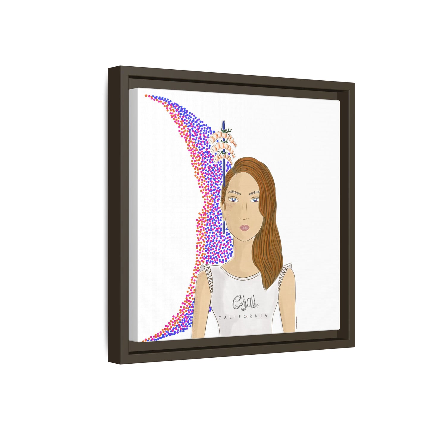 No.10 Girl with the Shrimps Framed Canvas Art Print