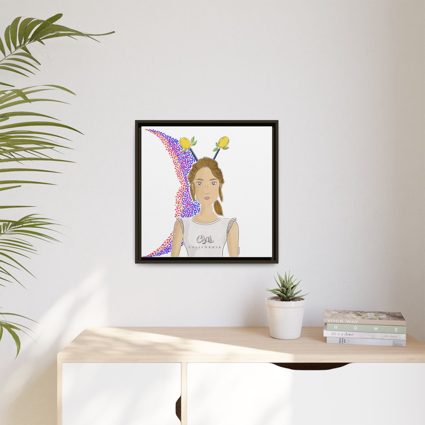 No.7 Girl with the Lemons Framed Canvas Art Print