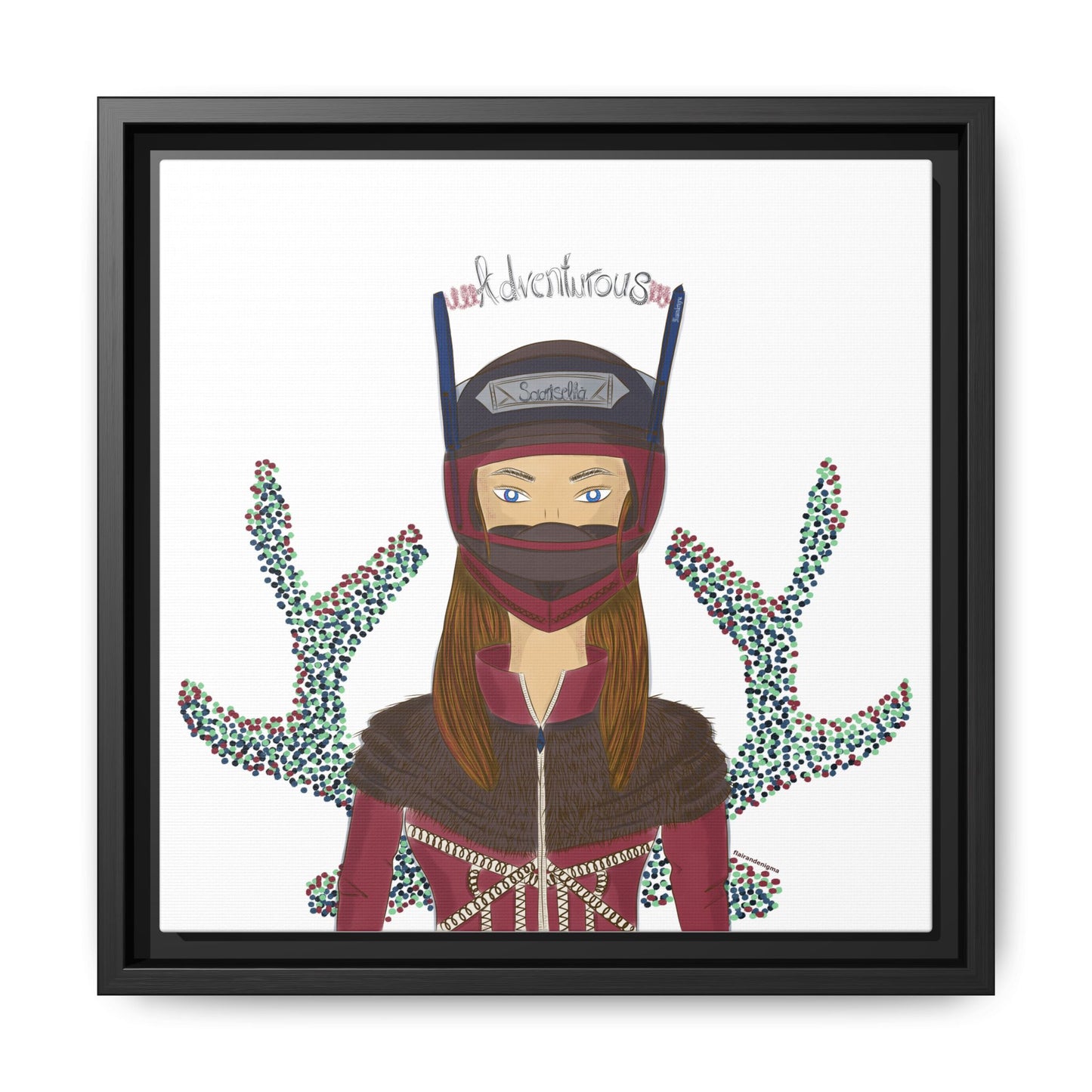 No.21 Girl with the Adventurous Helmet Framed Canvas Art Print