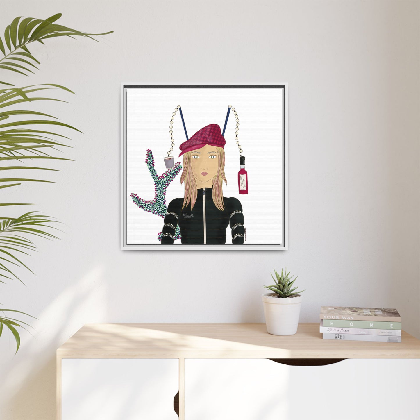 No.34 Girl with the Strawberry Mulled Wine Framed Canvas Art Print
