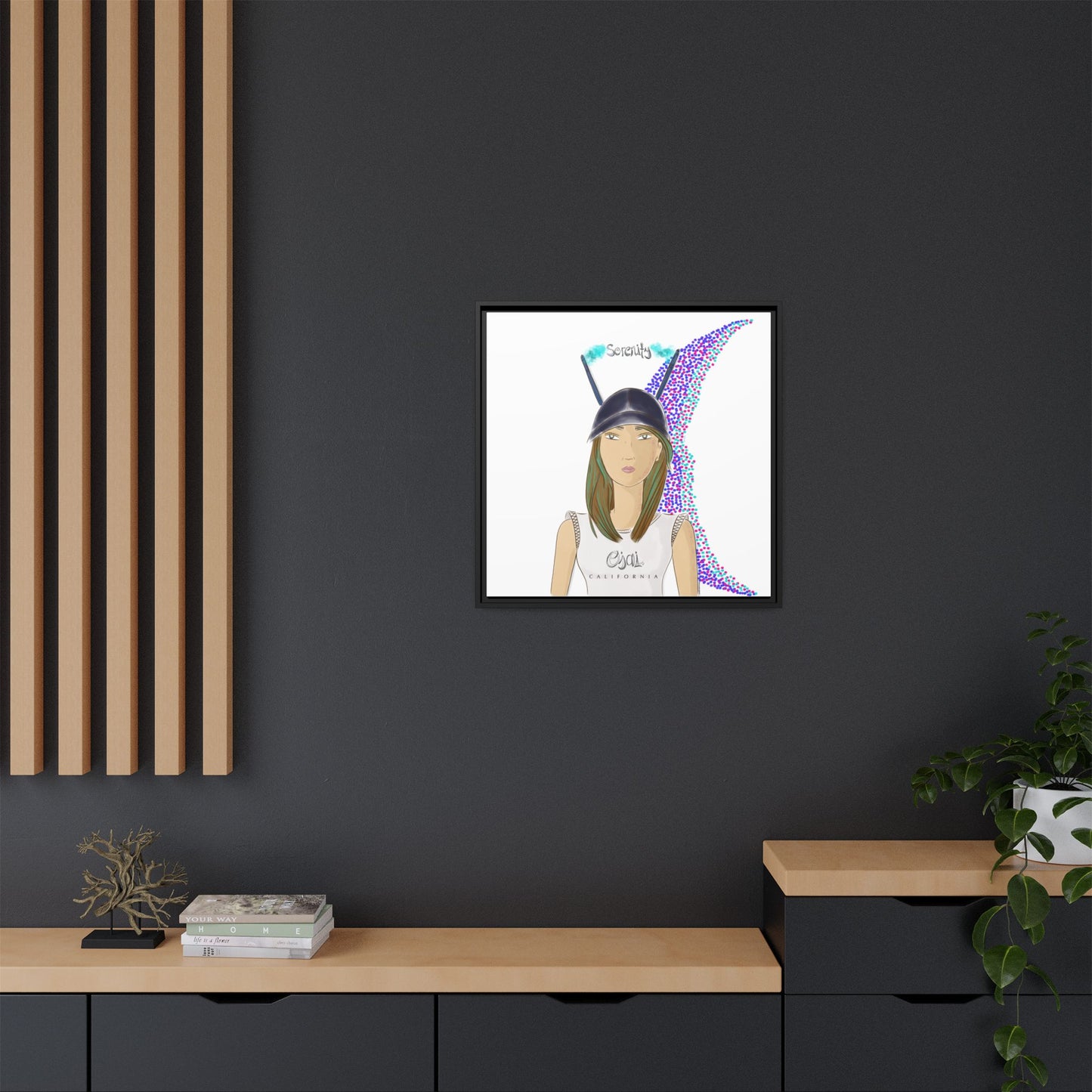 No.2 Girl with the Serenity Cap Framed Canvas Art Print