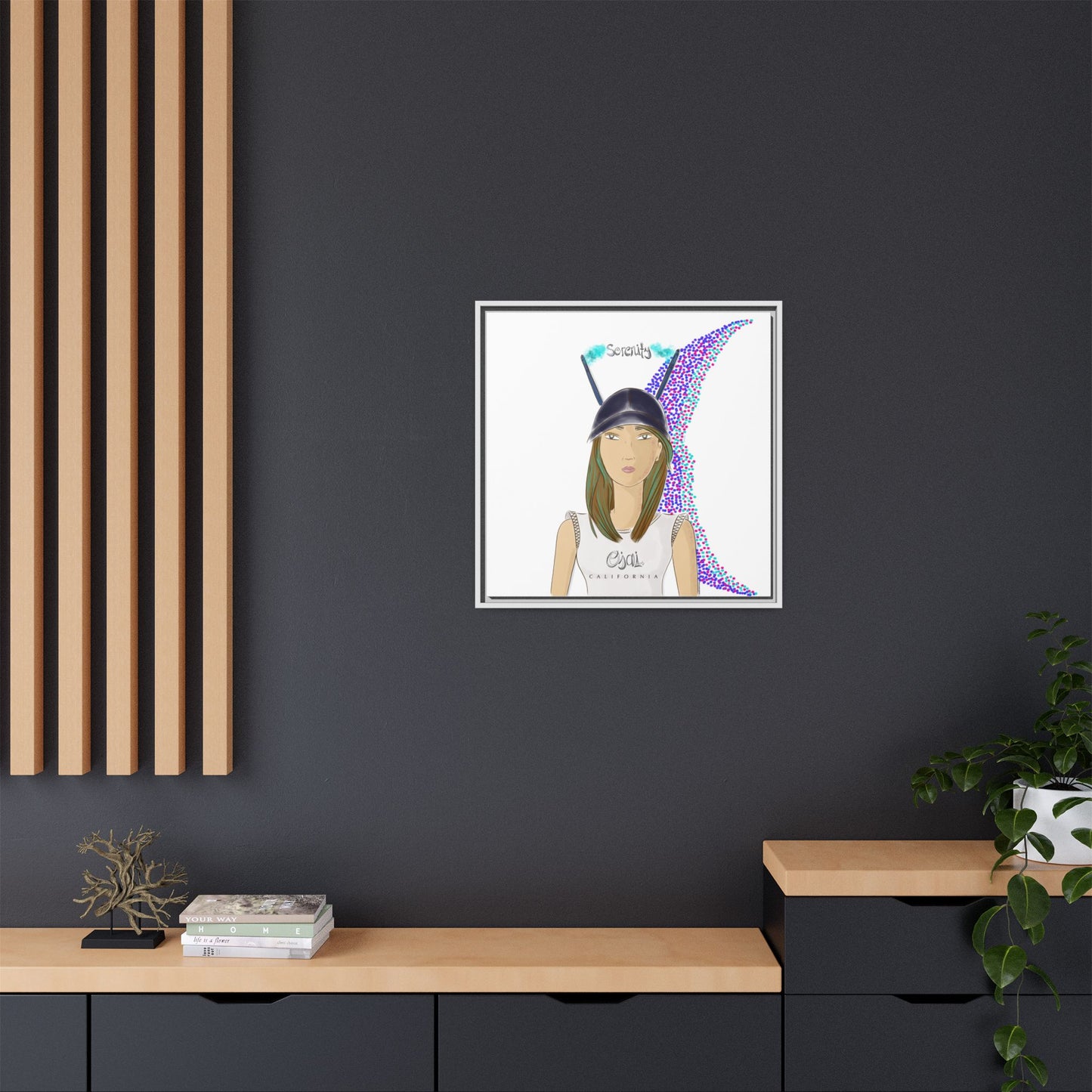 No.2 Girl with the Serenity Cap Framed Canvas Art Print