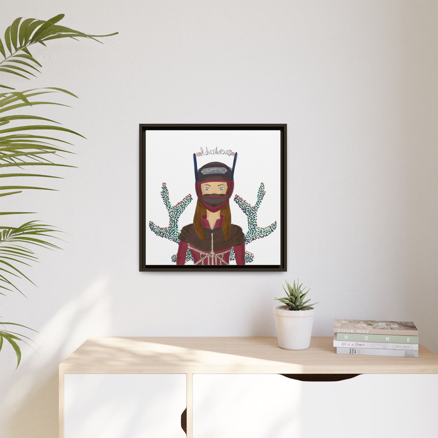 No.21 Girl with the Adventurous Helmet Framed Canvas Art Print