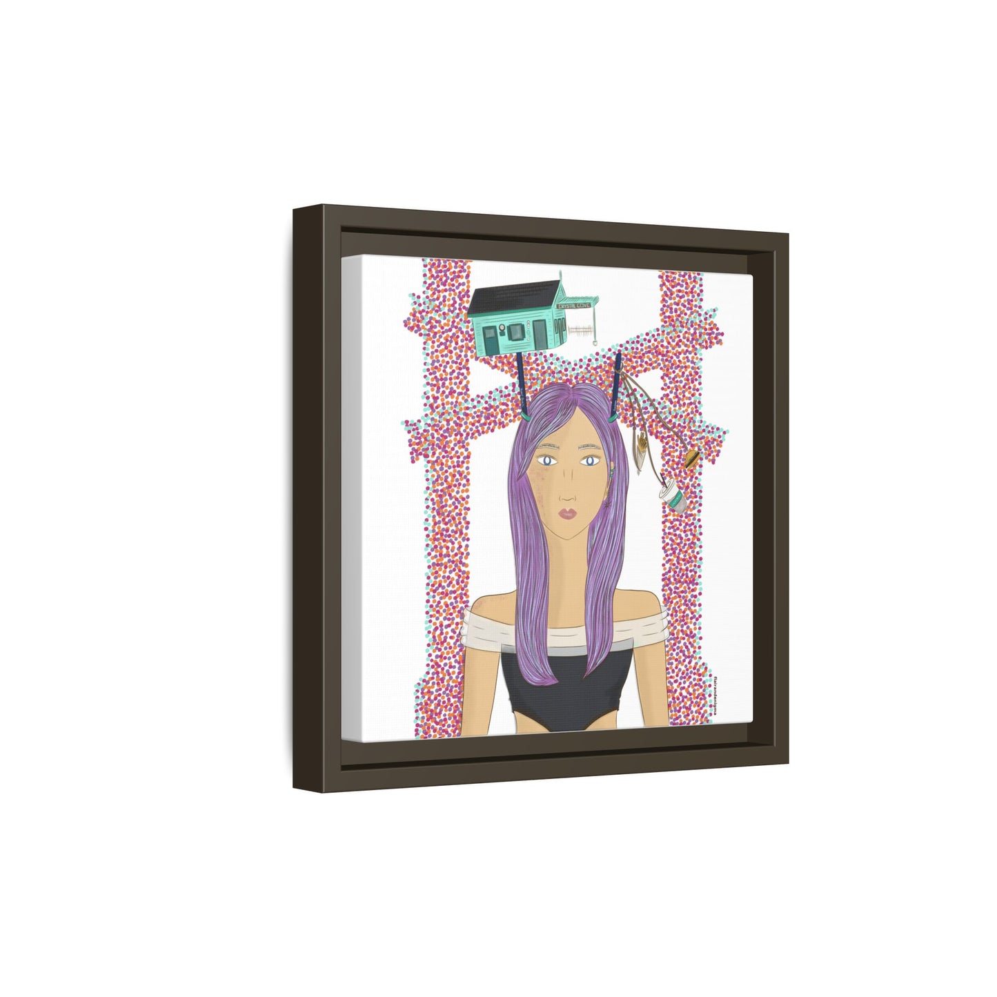 No.39 Girl with the Cove Cottage Framed Canvas Art Print