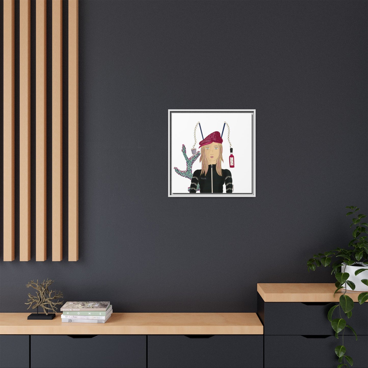 No.34 Girl with the Strawberry Mulled Wine Framed Canvas Art Print