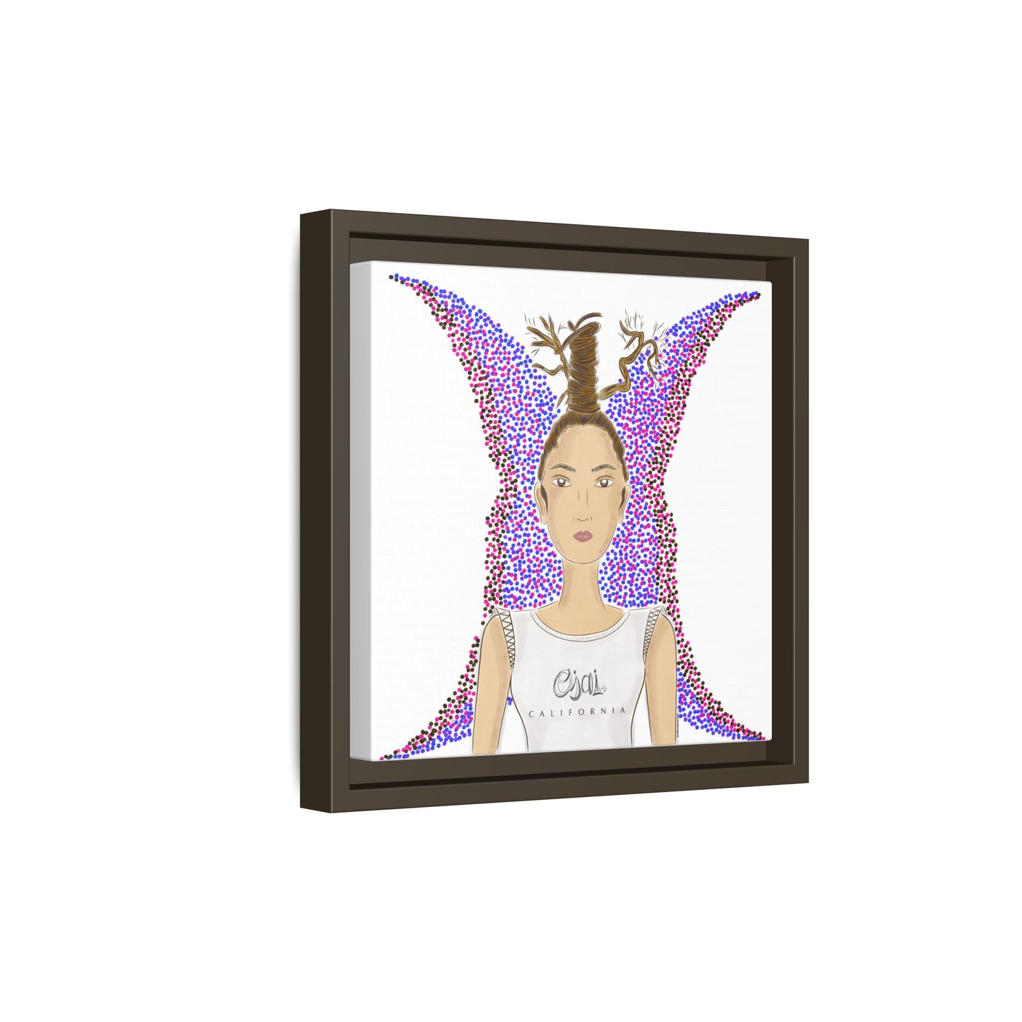 No.9 Girl with the Oak Tree Branches Framed Canvas Art Print