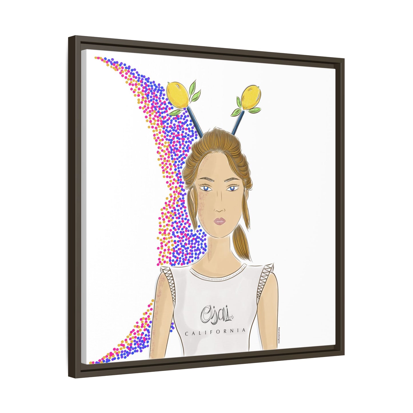 No.7 Girl with the Lemons Framed Canvas Art Print