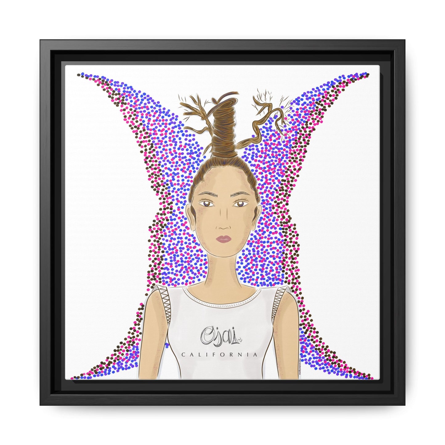 No.9 Girl with the Oak Tree Branches Framed Canvas Art Print