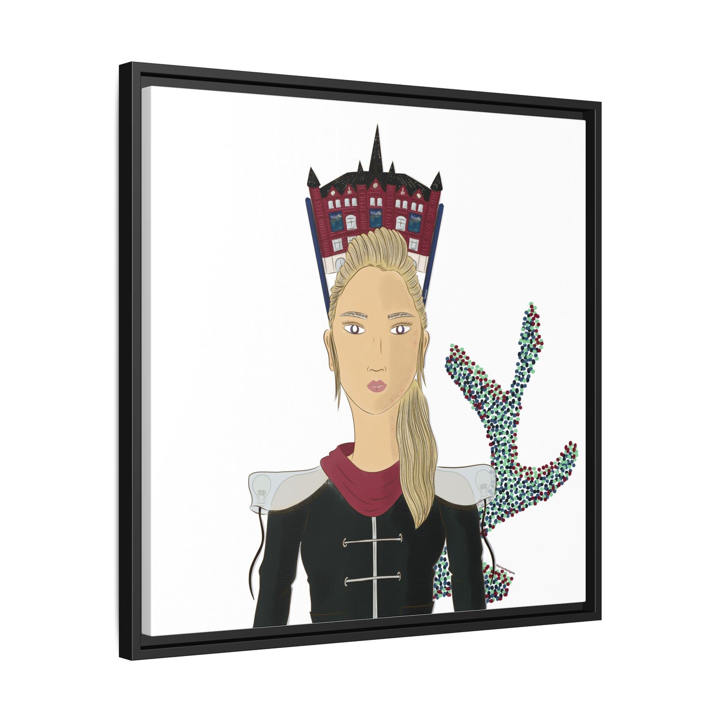 No.32 Girl with the Design Museum Framed Canvas Art Print