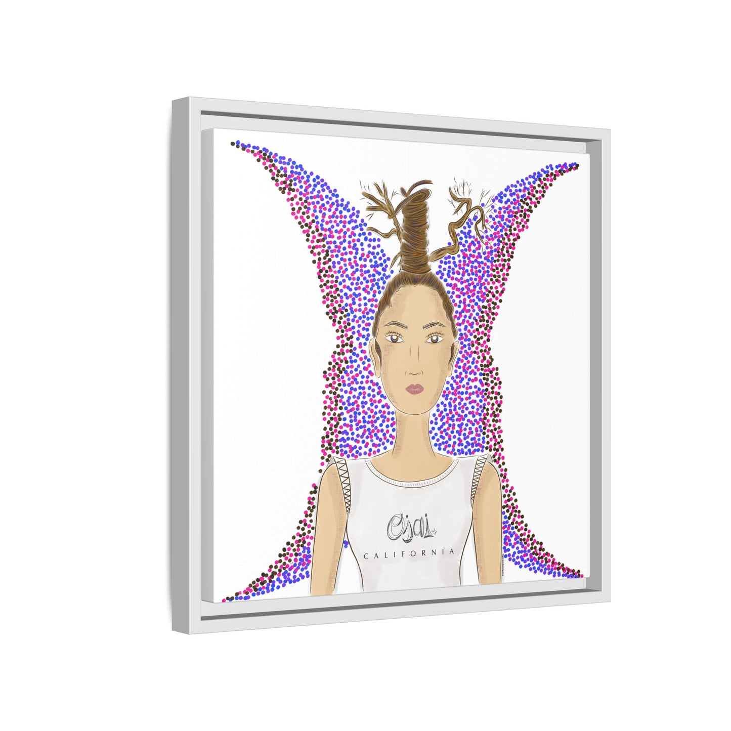 No.9 Girl with the Oak Tree Branches Framed Canvas Art Print