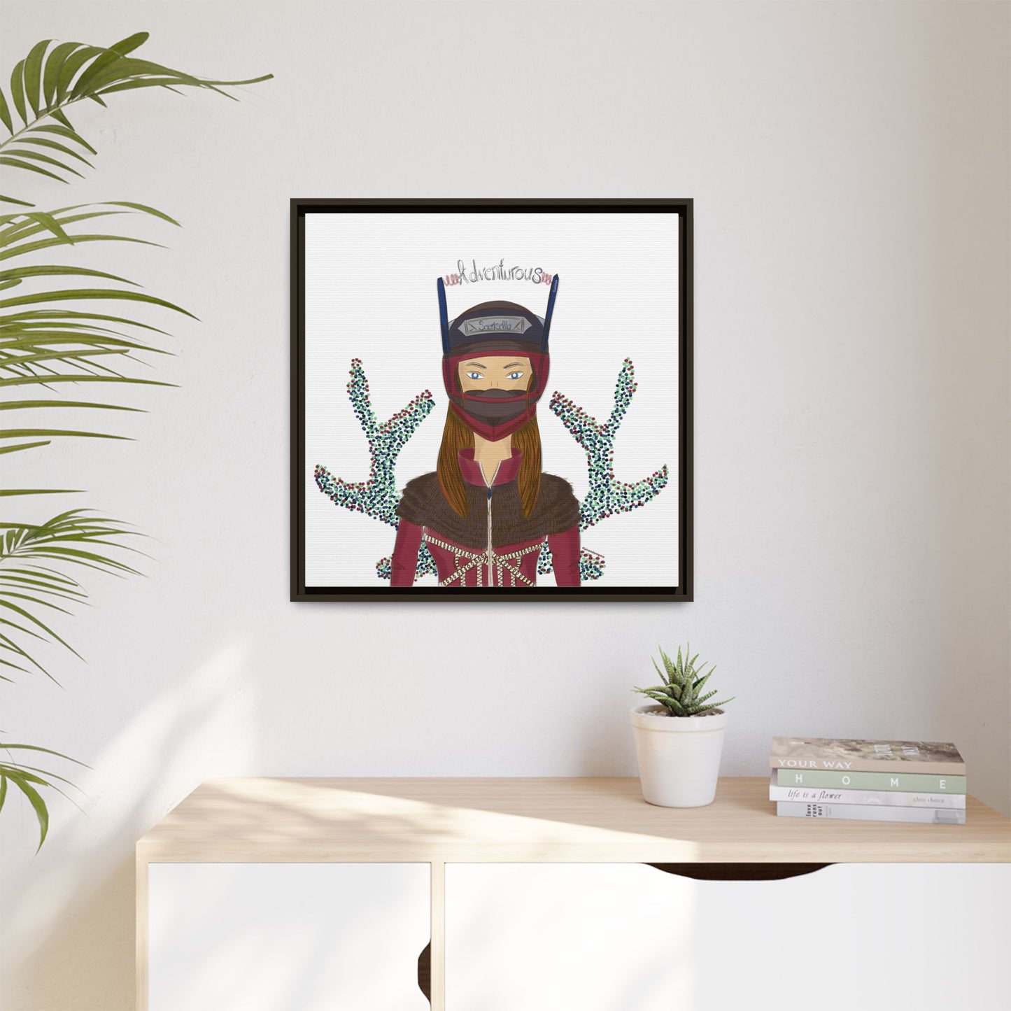 No.21 Girl with the Adventurous Helmet Framed Canvas Art Print