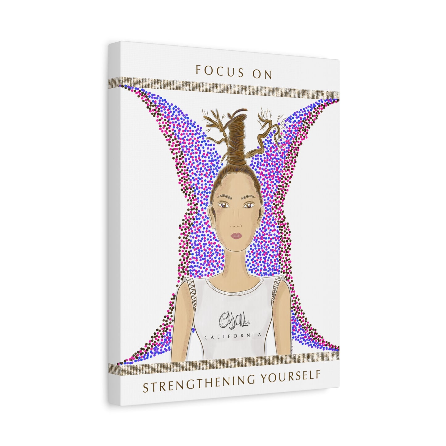 No.9 Girl with the Oak Tree Branches Canvas Art Print