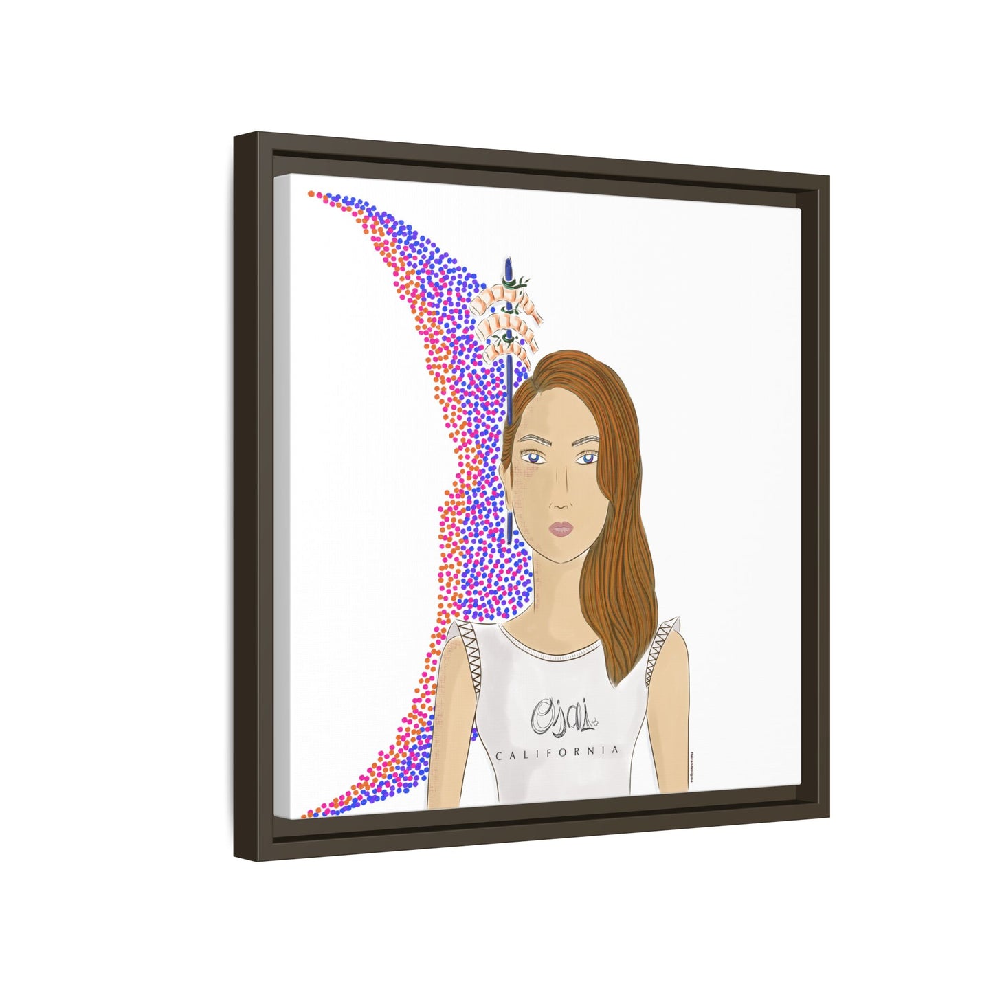 No.10 Girl with the Shrimps Framed Canvas Art Print