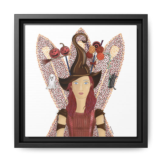 No.46 Girl with the Witch's Hat Framed Canvas Art Print