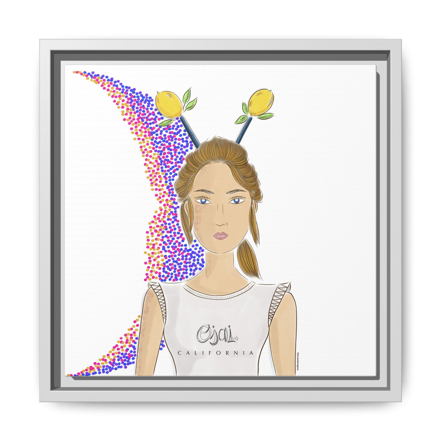 No.7 Girl with the Lemons Framed Canvas Art Print