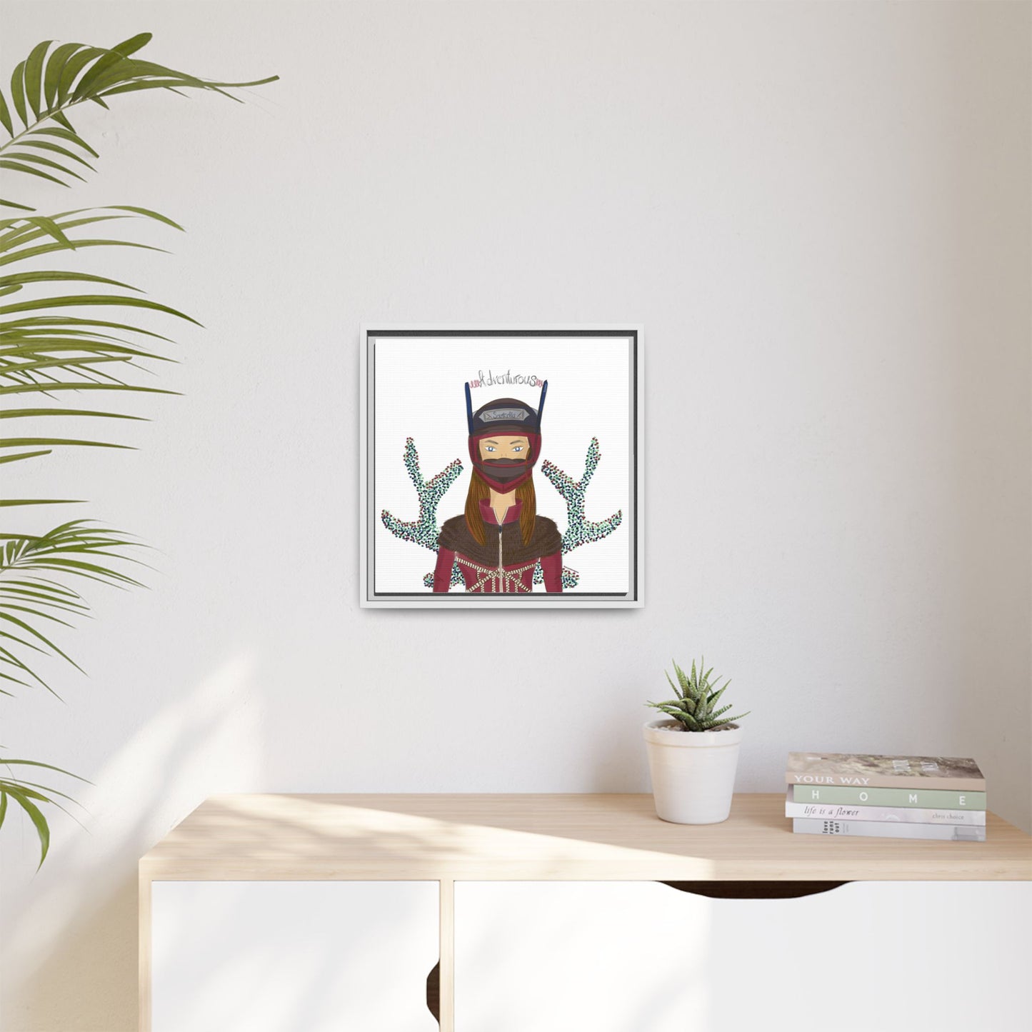 No.21 Girl with the Adventurous Helmet Framed Canvas Art Print