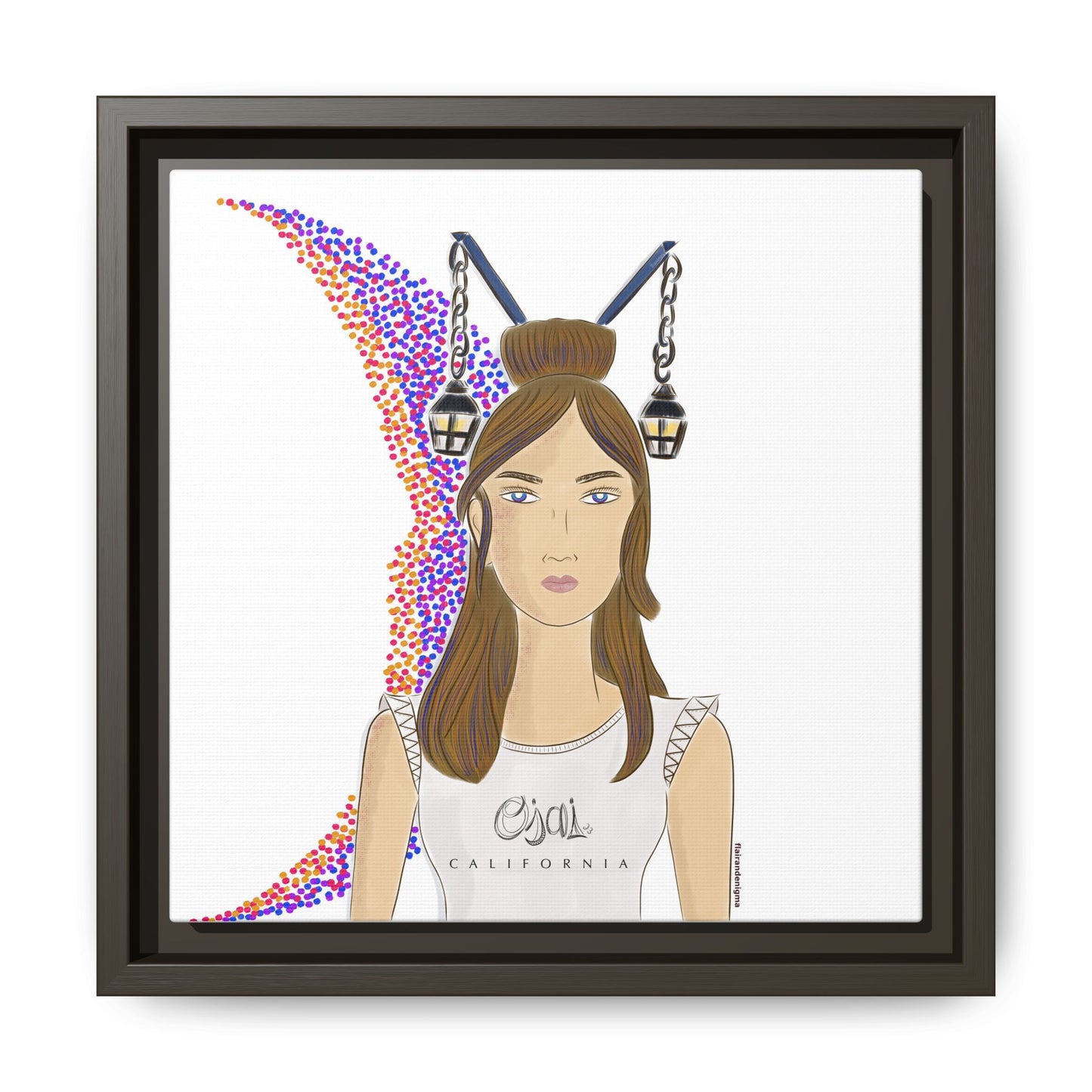 No.1 Girl with the Lanterns Framed Canvas Art Print