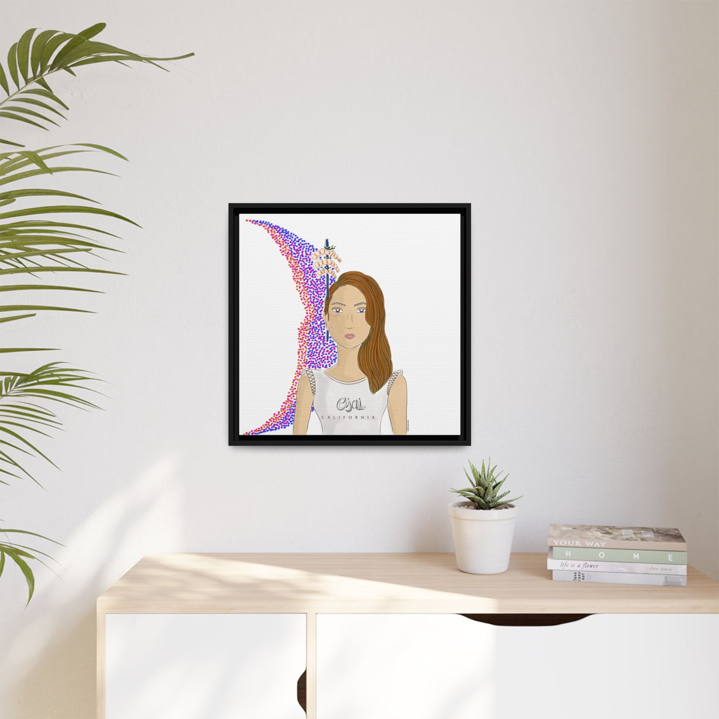 No.10 Girl with the Shrimps Framed Canvas Art Print