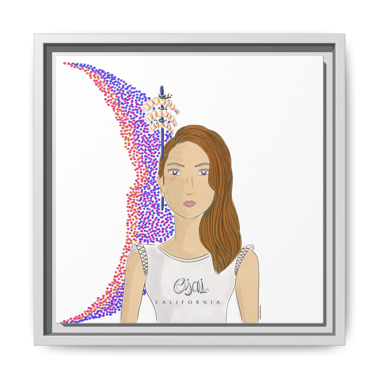 No.10 Girl with the Shrimps Framed Canvas Art Print