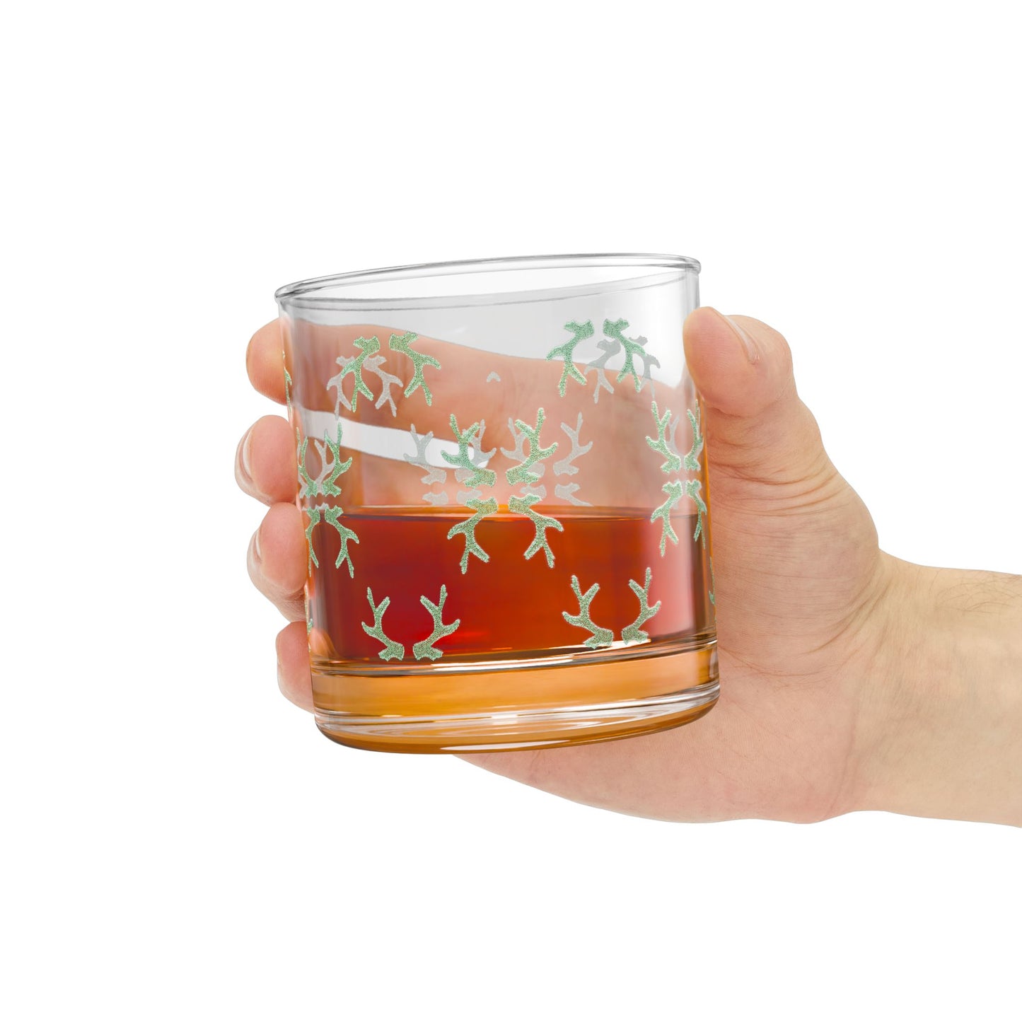 Green Antlers Drinking Glass