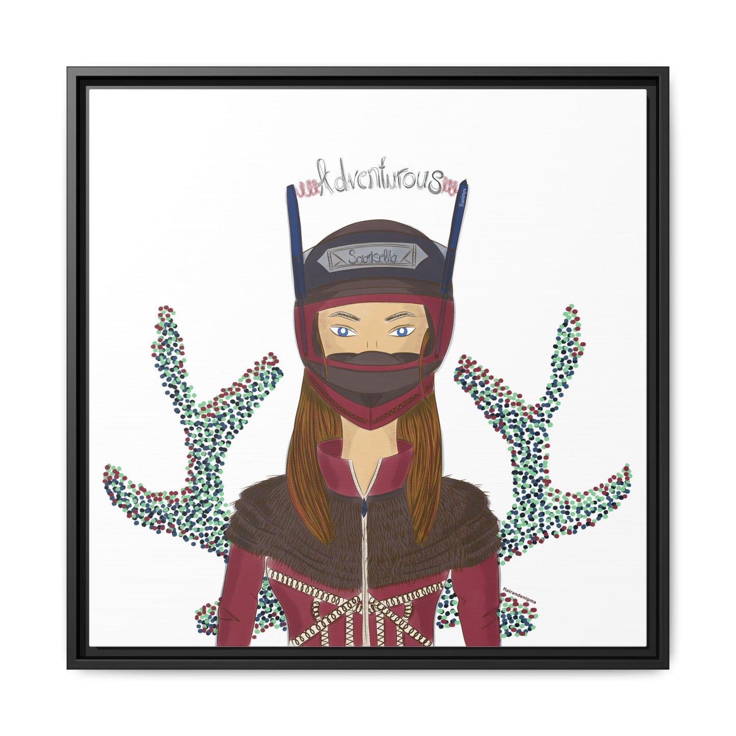 No.21 Girl with the Adventurous Helmet Framed Canvas Art Print