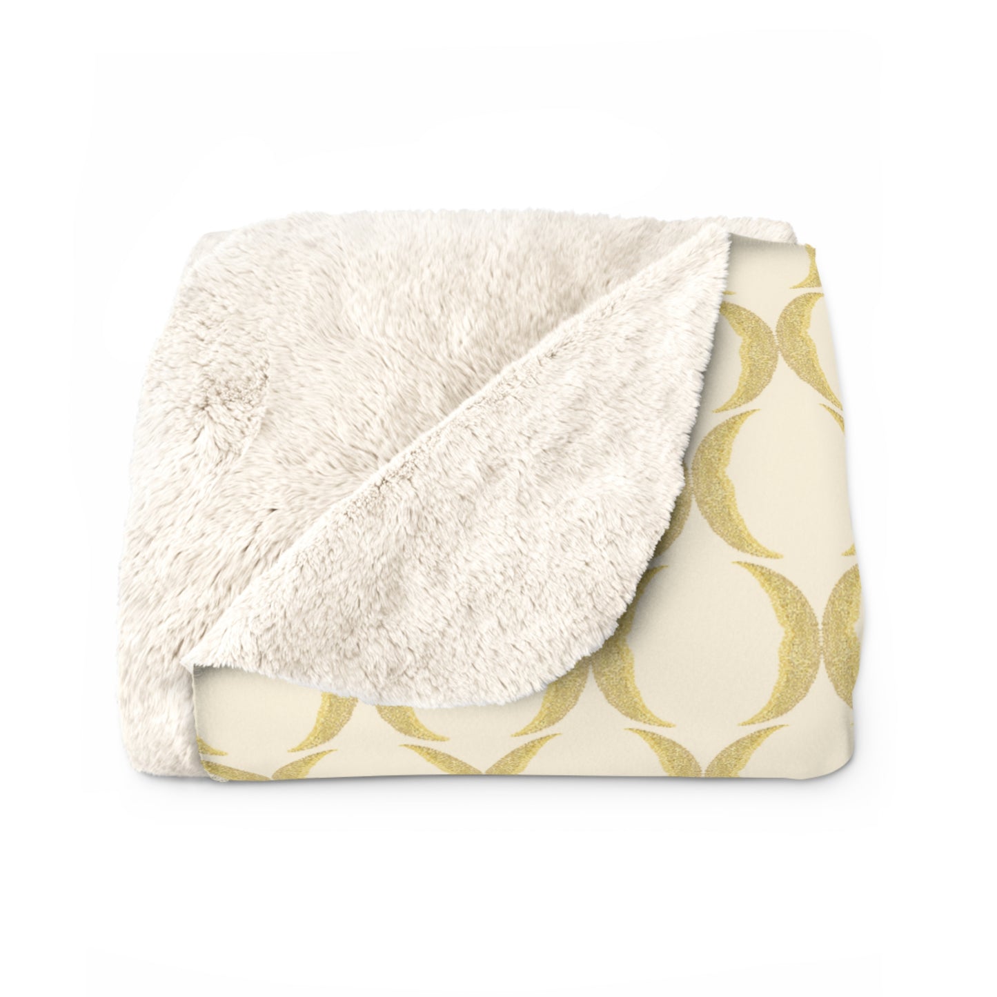 Yellow Crescent Moon Sherpa Blanket
