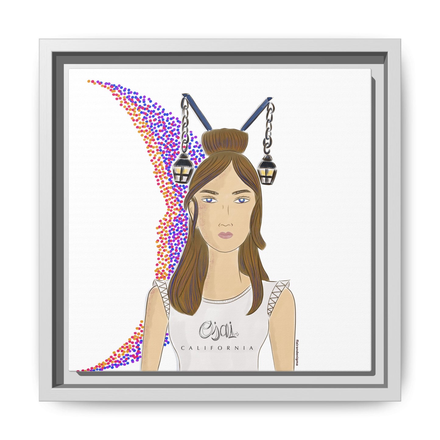 No.1 Girl with the Lanterns Framed Canvas Art Print