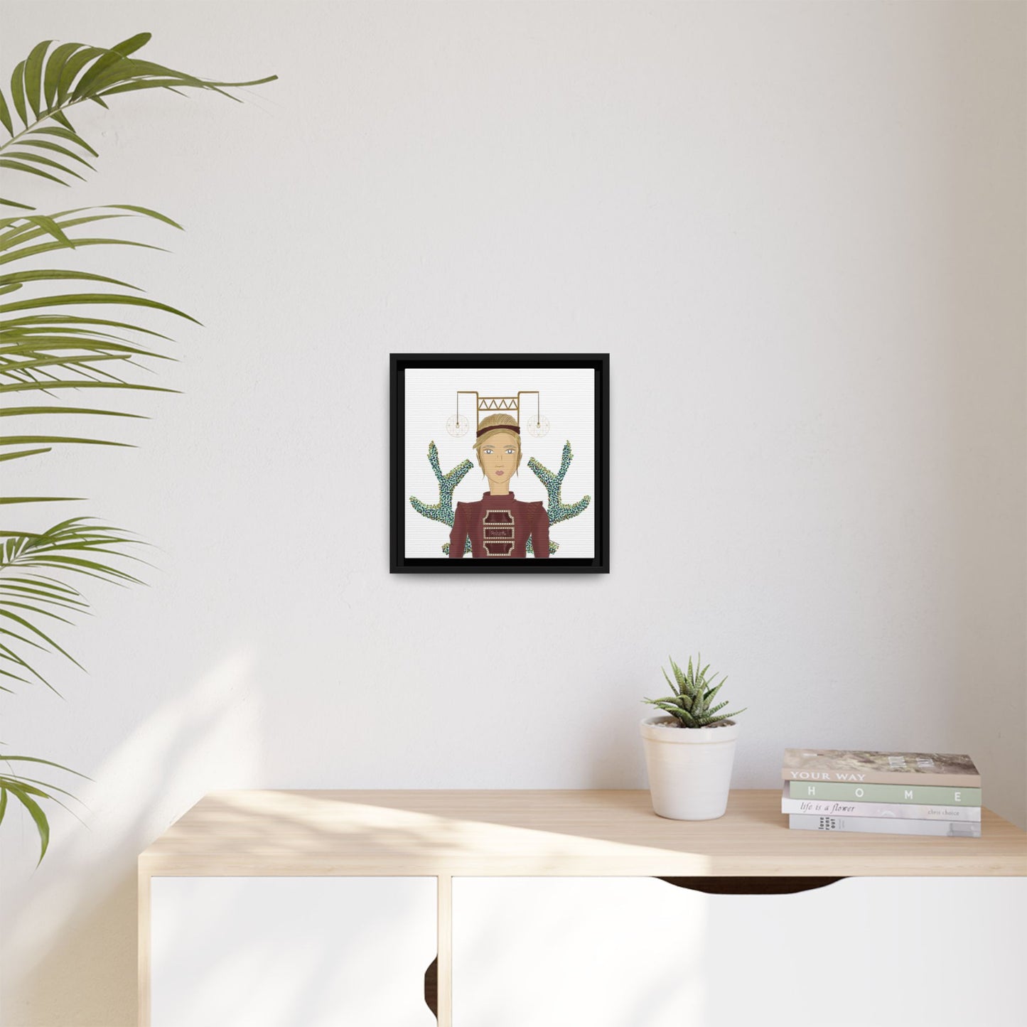 No.36 Girl with the Bar Lights Framed Canvas Art Print