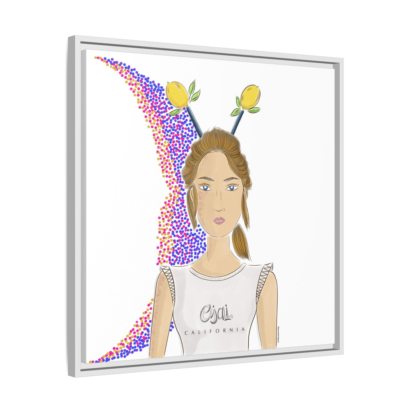 No.7 Girl with the Lemons Framed Canvas Art Print