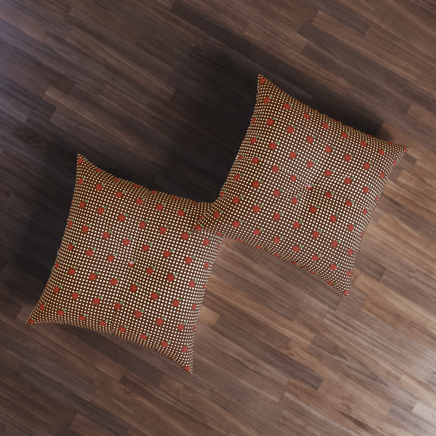 Autumn Apples Tufted Square Floor Pillow