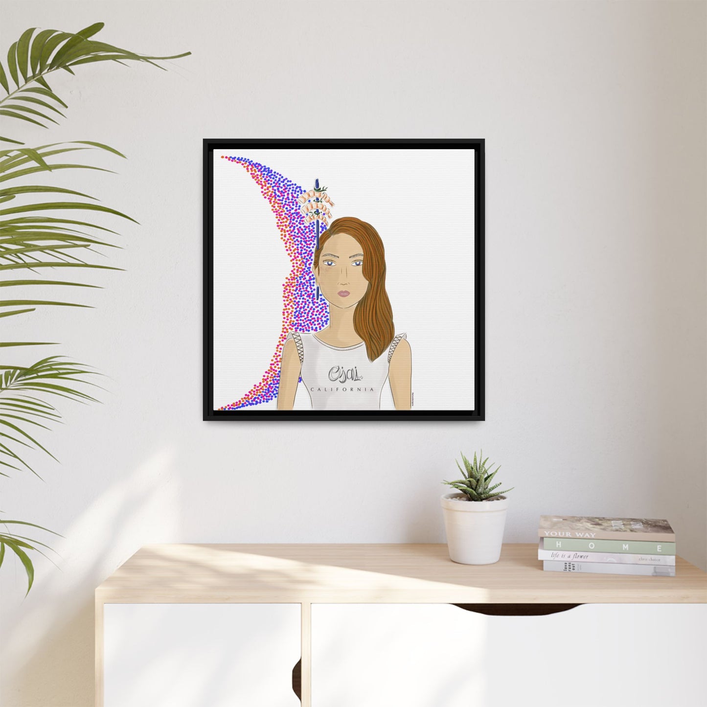 No.10 Girl with the Shrimps Framed Canvas Art Print