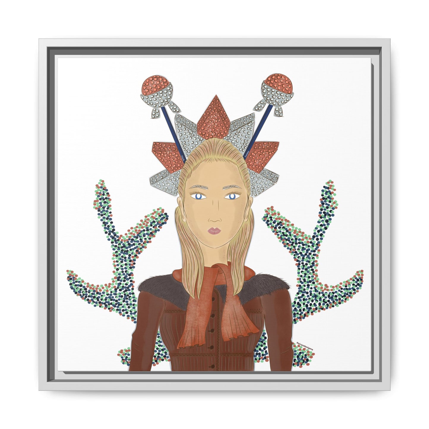 No.30 Girl with the Bling Sculpture Framed Canvas Art Print