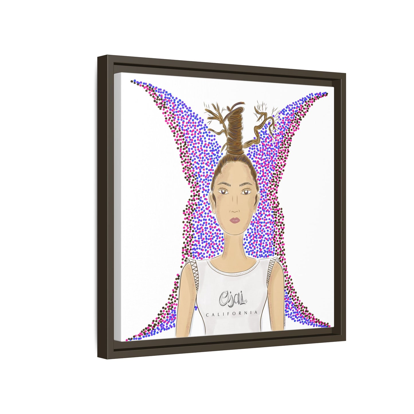 No.9 Girl with the Oak Tree Branches Framed Canvas Art Print