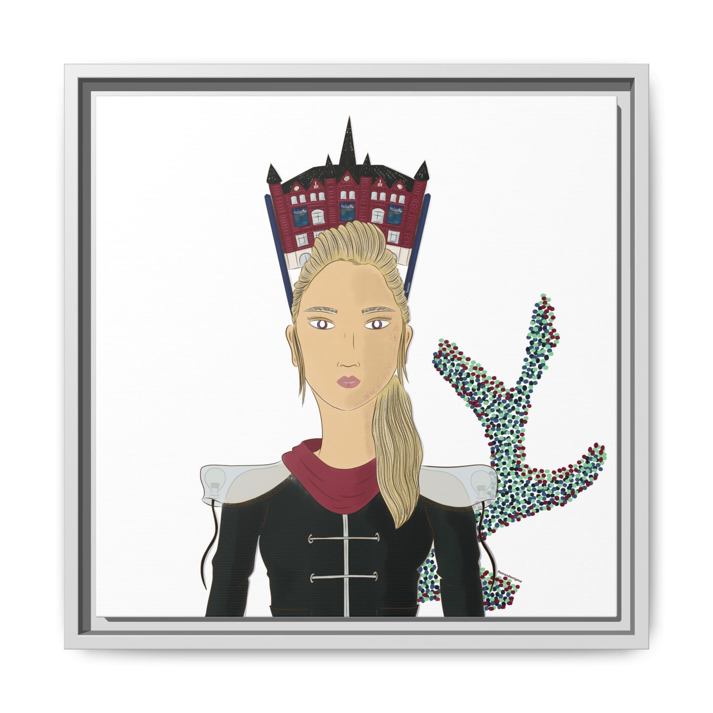 No.32 Girl with the Design Museum Framed Canvas Art Print