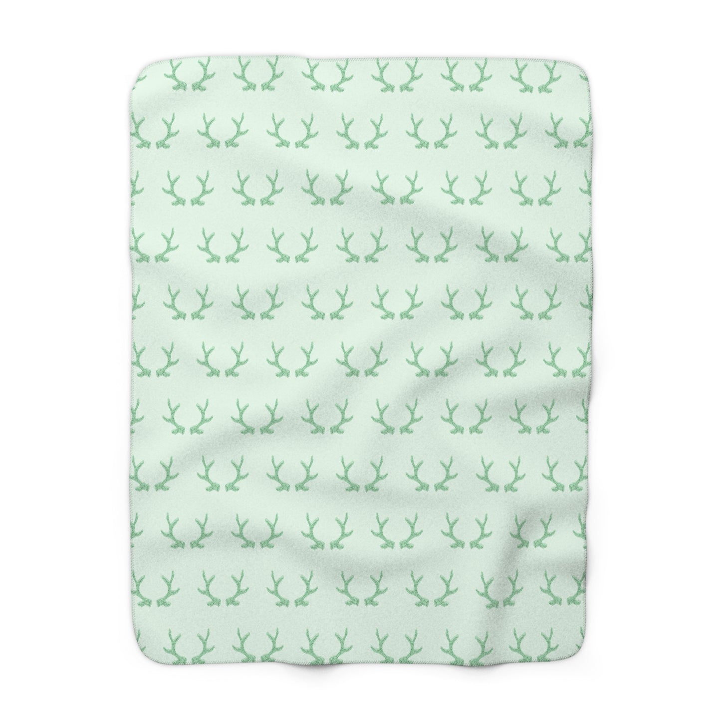 Green Antlers Sherpa Blanket