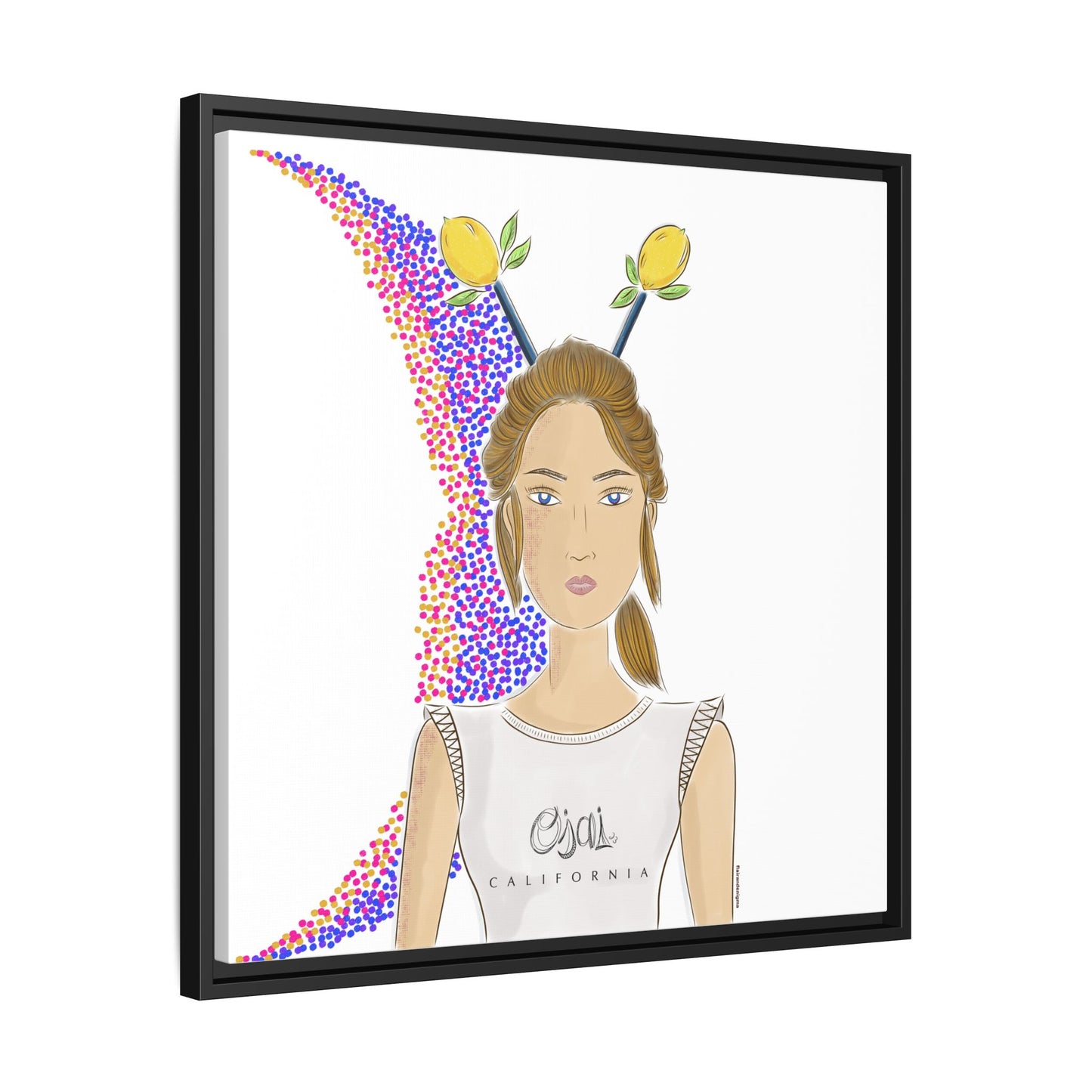 No.7 Girl with the Lemons Framed Canvas Art Print