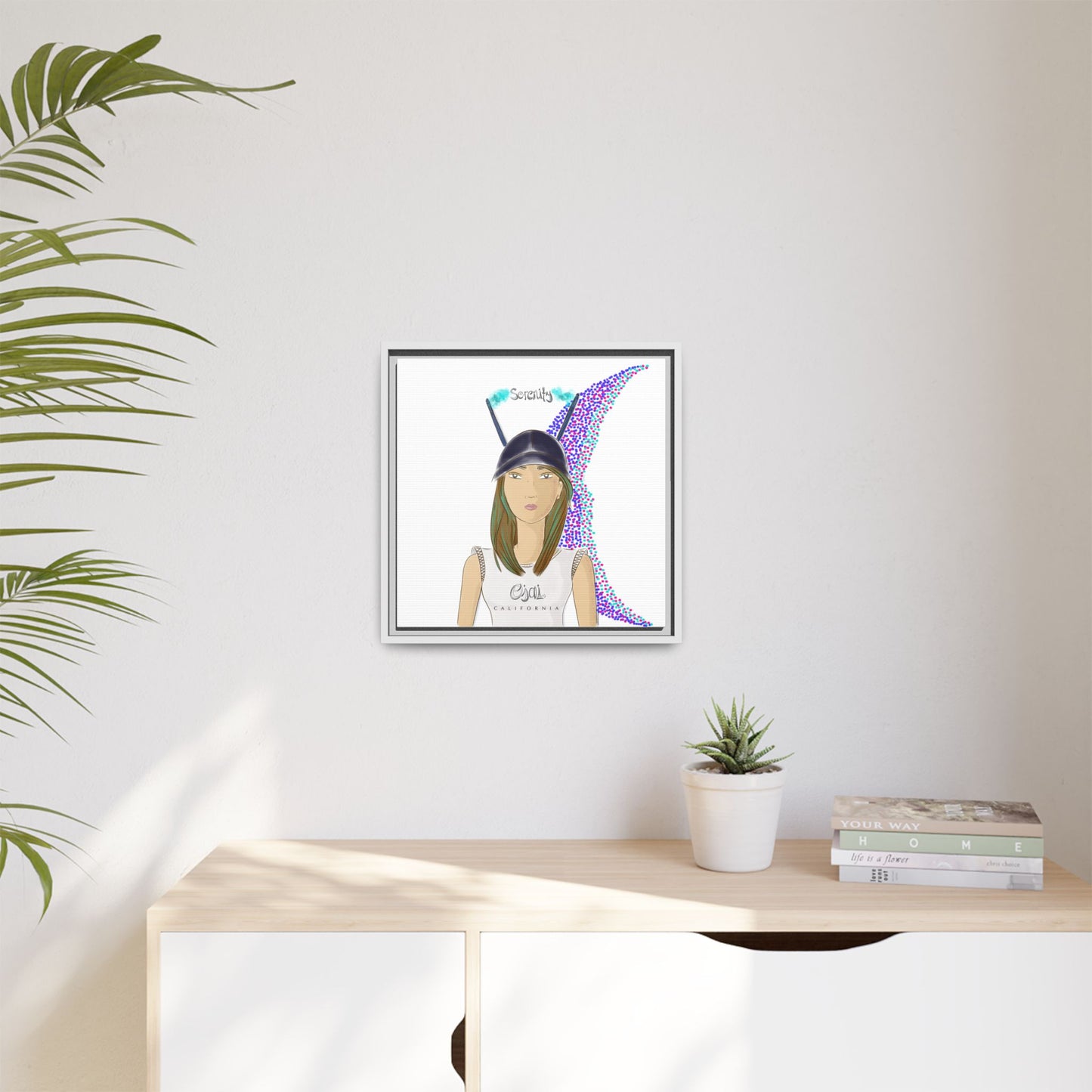 No.2 Girl with the Serenity Cap Framed Canvas Art Print