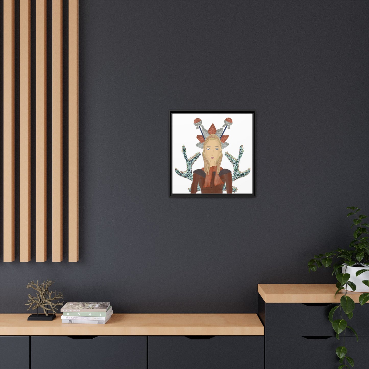 No.30 Girl with the Bling Sculpture Framed Canvas Art Print