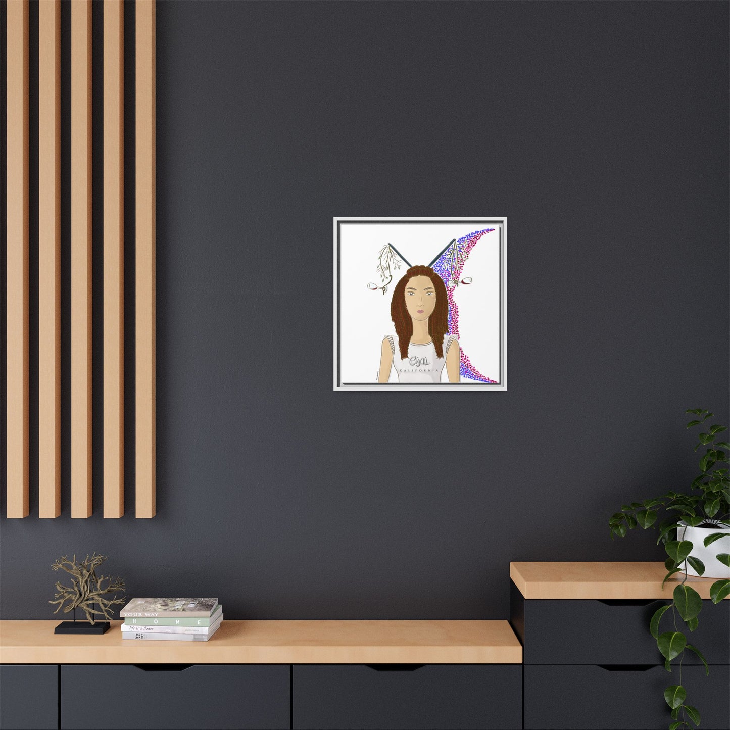 No.5 Girl with the Red Wine Glasses Framed Canvas Art Print