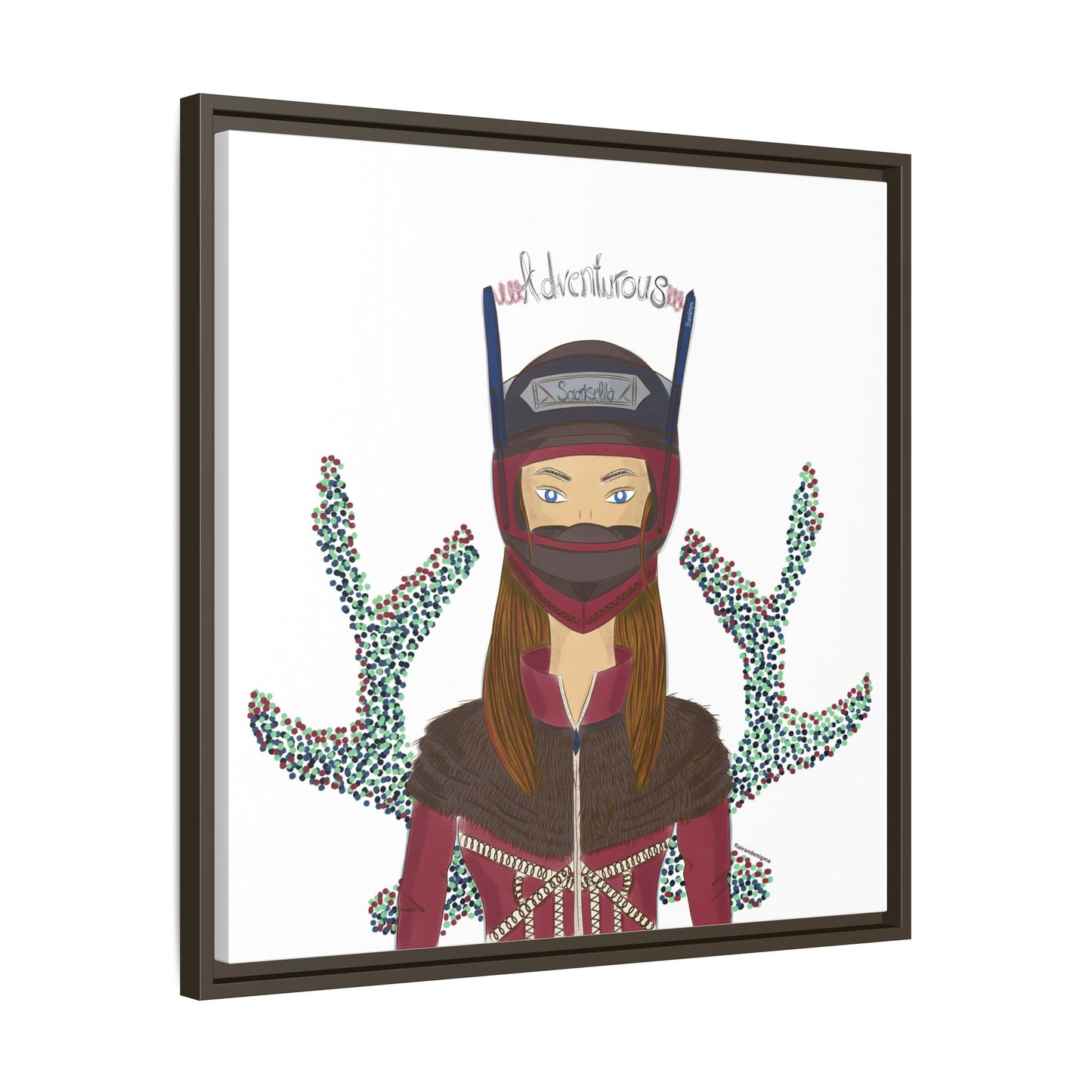 No.21 Girl with the Adventurous Helmet Framed Canvas Art Print