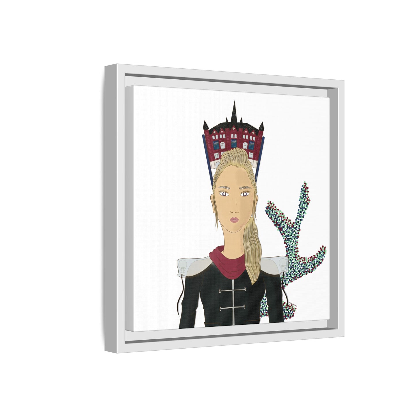 No.32 Girl with the Design Museum Framed Canvas Art Print